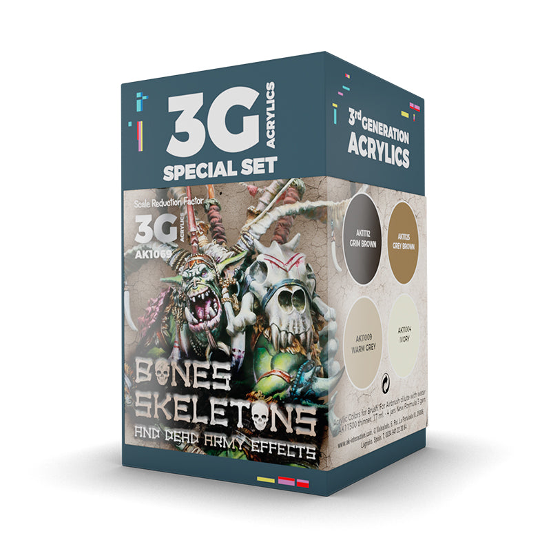 AK Interactive 3Gen Acrylics - Wargame Color Set: Bones and Skeletons