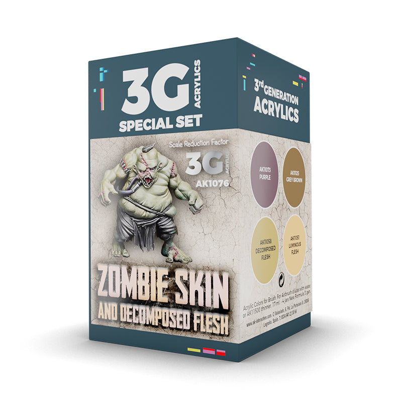AK Interactive 3Gen Acrylics - Wargame Color Set: Zombie Skin