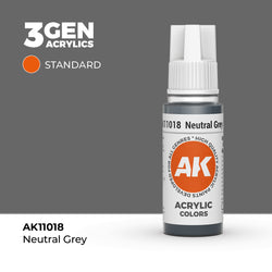 AK Interactive 3Gen Acrylics - Neutral Grey (18ml)