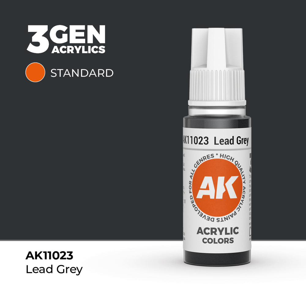 AK Interactive 3Gen Acrylics - Lead Grey (18ml)