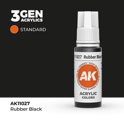 AK Interactive 3Gen Acrylics - Rubber Black (18ml)