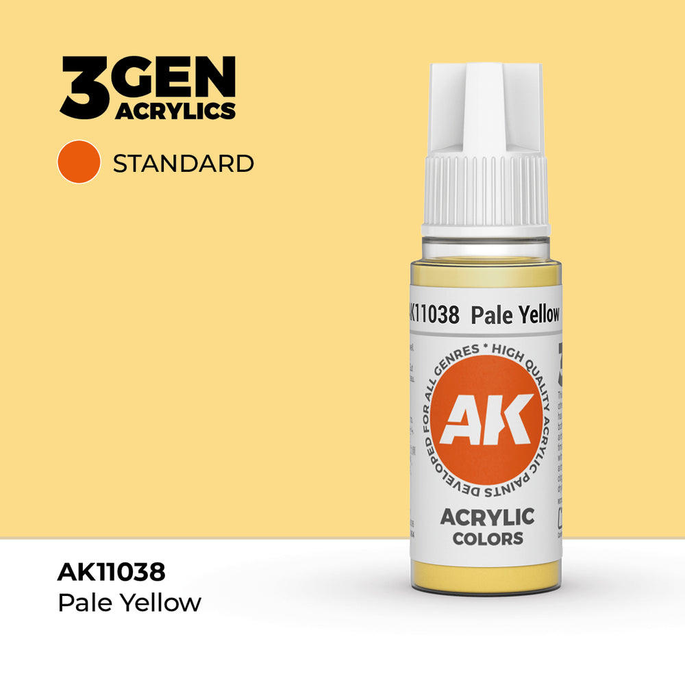 AK Interactive 3Gen Acrylics - Pale Yellow (18ml)