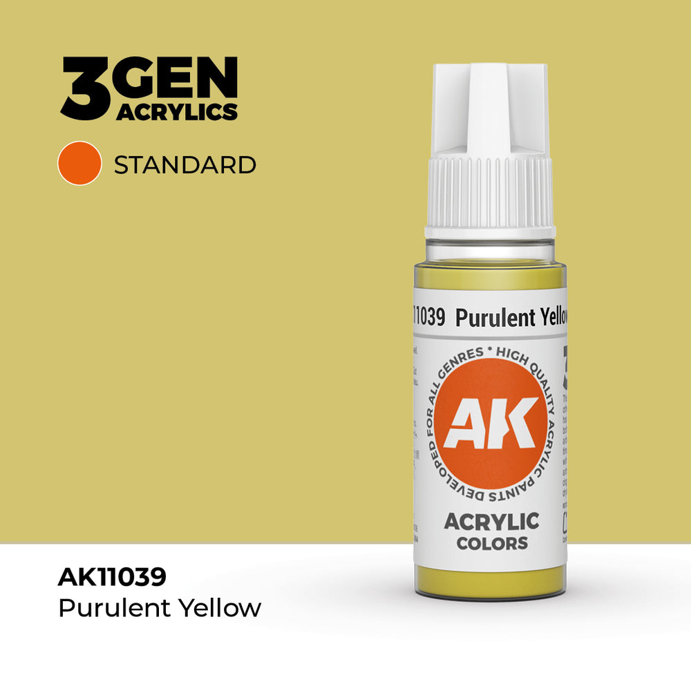 AK Interactive 3Gen Acrylics - Purulent Yellow (18ml)
