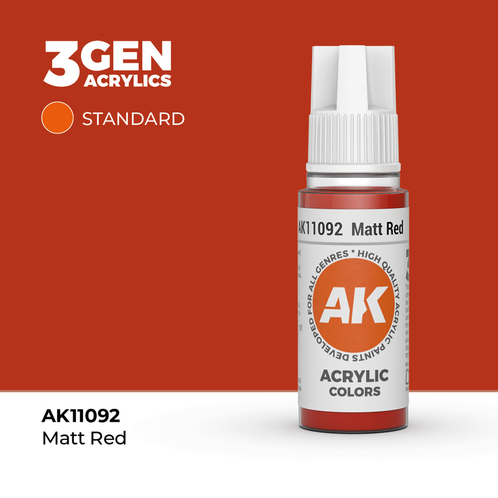 AK Interactive 3Gen Acrylics - Matt Red (18ml)