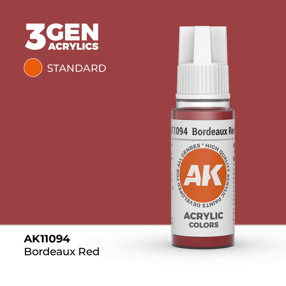 AK Interactive 3Gen Acrylics - Bordeaux Red (18ml)