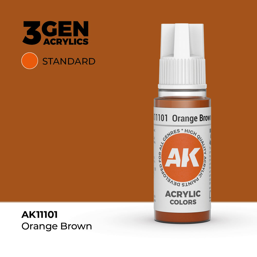 AK Interactive 3Gen Acrylics - Orange Brown (18ml)