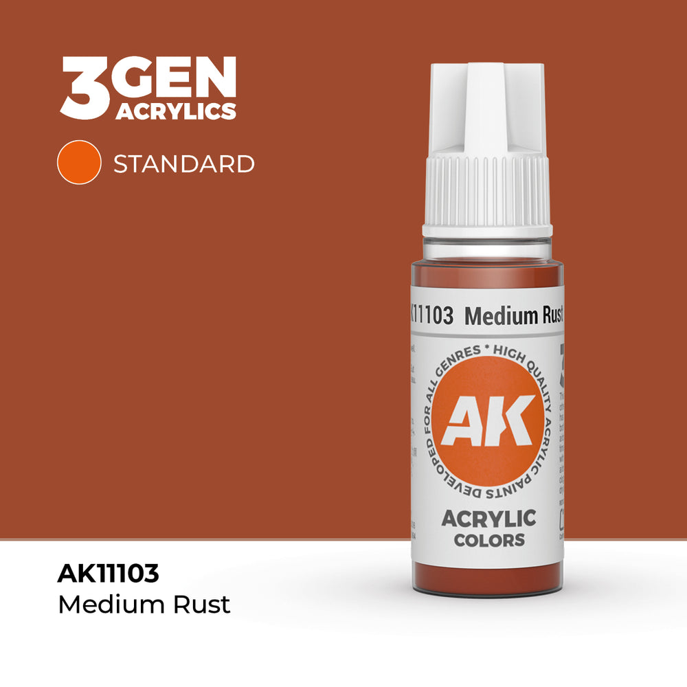 AK Interactive 3Gen Acrylics - Medium Rust (18ml)