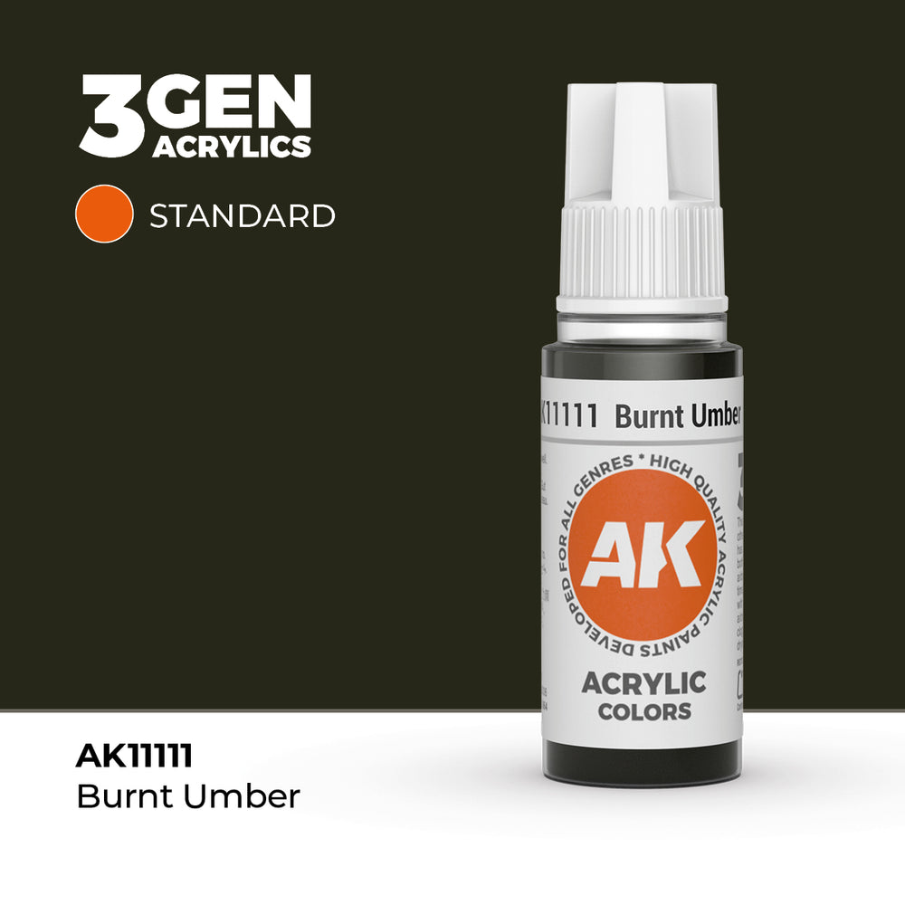 AK Interactive 3Gen Acrylics - Burnt Umber (18ml)