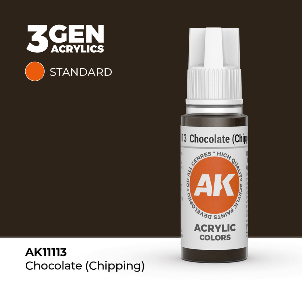 AK Interactive 3Gen Acrylics - Chocolate (Chipping) (18ml)