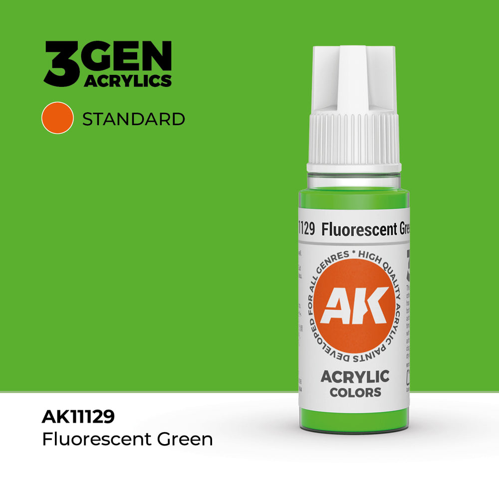 AK Interactive 3Gen Acrylics - Fluorescent Green (18ml)