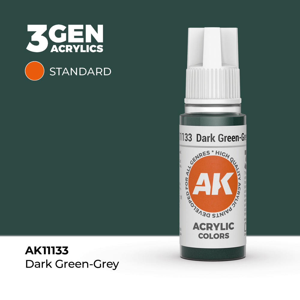 AK Interactive 3Gen Acrylics - Dark Green-Grey (18ml)