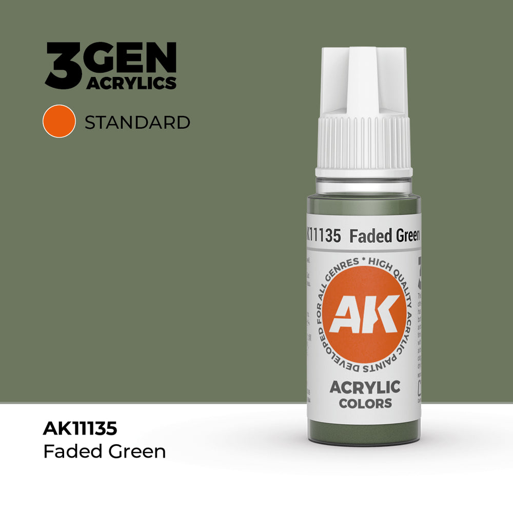 AK Interactive 3Gen Acrylics - Faded Green (18ml)