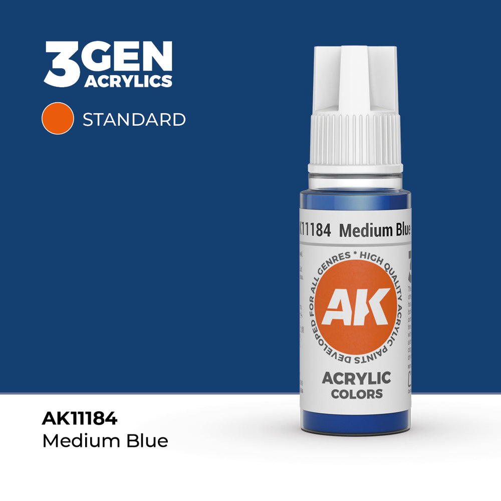 AK Interactive 3Gen Acrylics - Medium Blue (18ml)