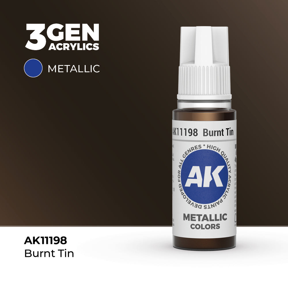 AK Interactive 3Gen Acrylics - Burnt Tin (18ml)