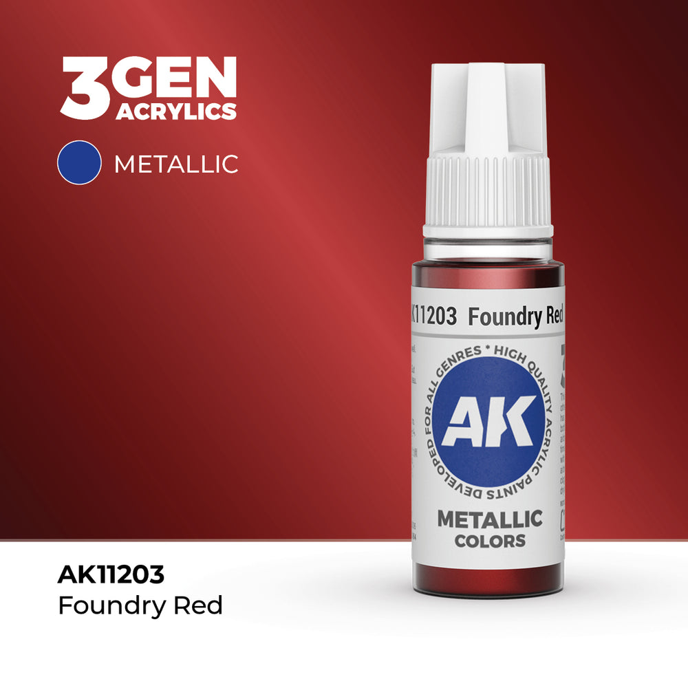 AK Interactive 3Gen Acrylics - Foundry Red (18ml)