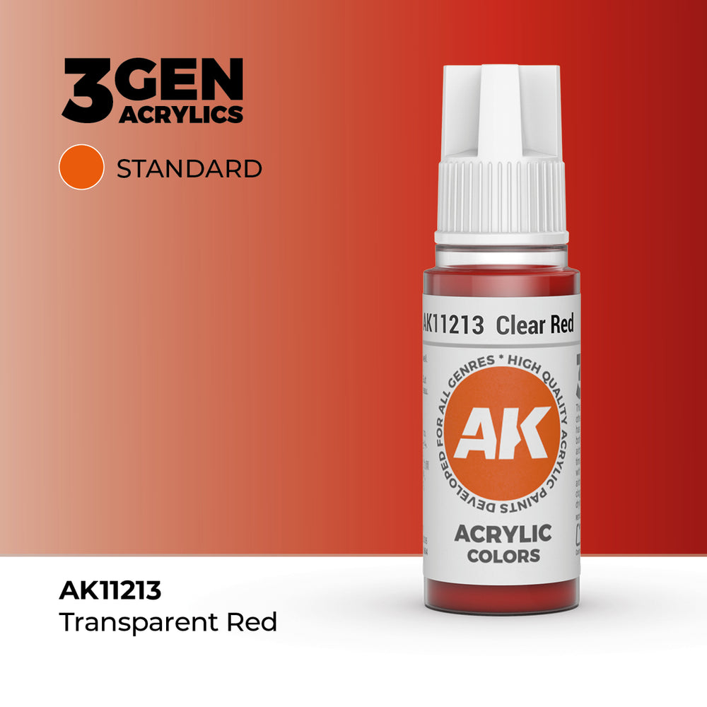 AK Interactive 3Gen Acrylics - Clear Red (18ml)