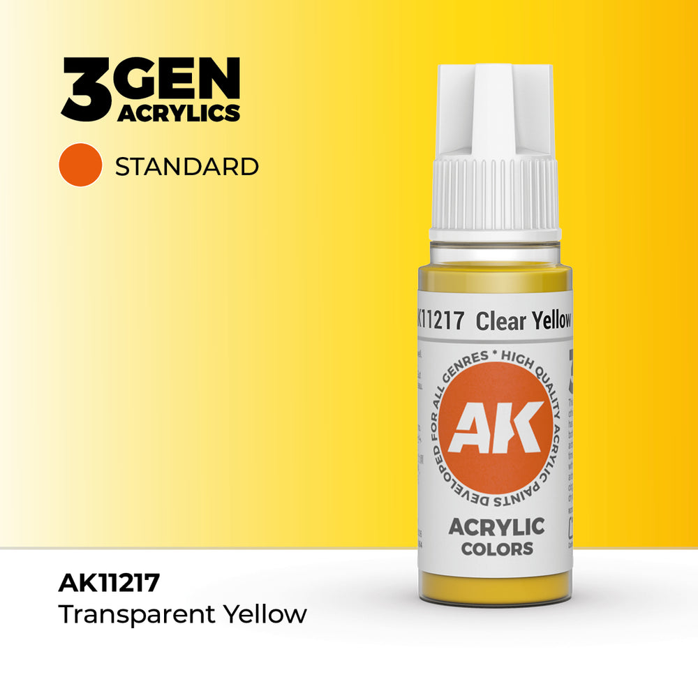 AK Interactive 3Gen Acrylics - Clear Yellow (18ml)