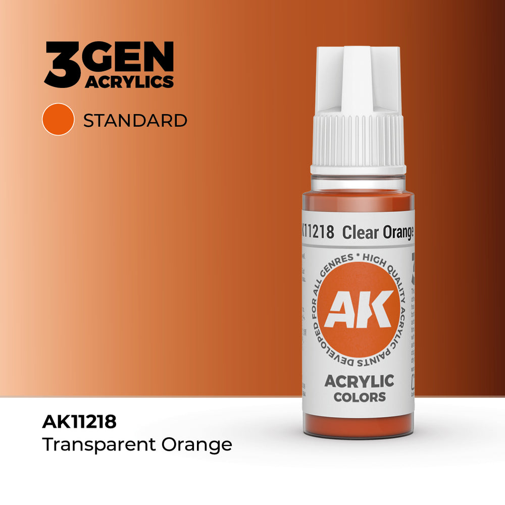 AK Interactive 3Gen Acrylics - Clear Orange (18ml)
