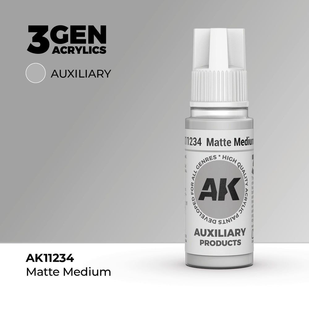 AK Interactive 3Gen Acrylics - Matte Medium - Auxiliary (18ml)