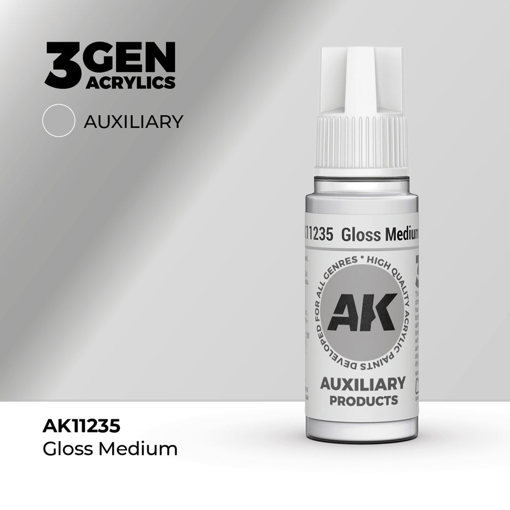 AK Interactive 3Gen Acrylics - Gloss Medium - Auxiliary (18ml)
