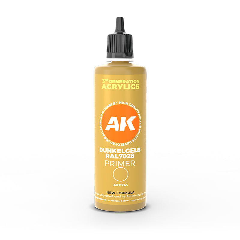 AK Interactive Primers - Dunkelgelb RAL 7028 Dark Yellow Surface Primer (100ml)