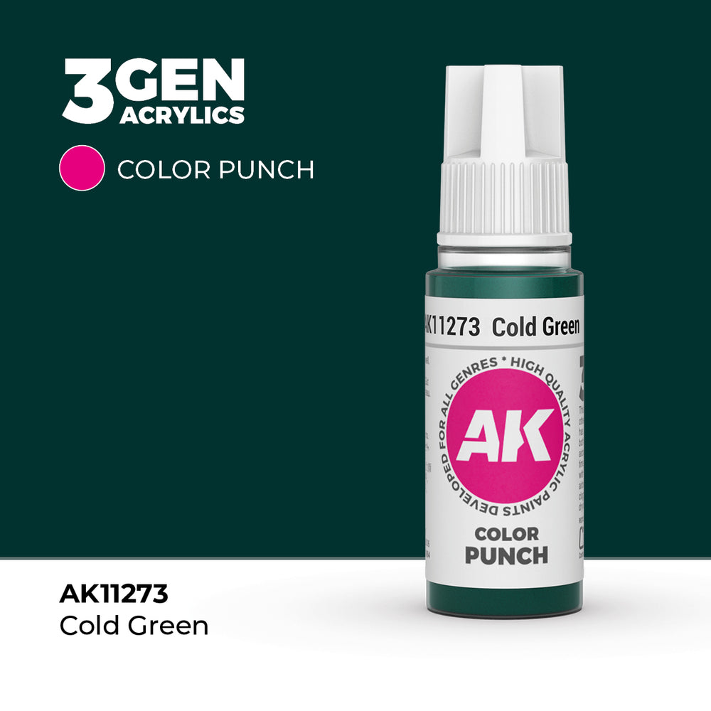 AK Interactive 3Gen Acrylics - Cold Green - Color Punch (18ml)