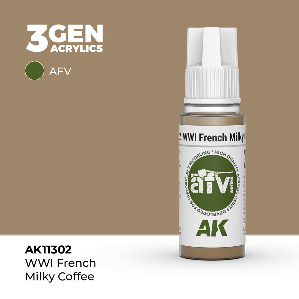AK Interactive 3Gen Acrylics - WWI French Milky Coffee - AFV (18ml)