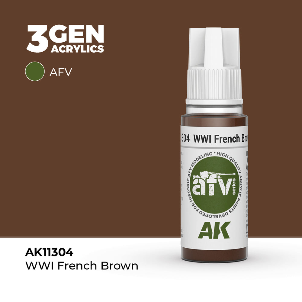 AK Interactive 3Gen Acrylics - WWI French Brown - AFV (18ml)