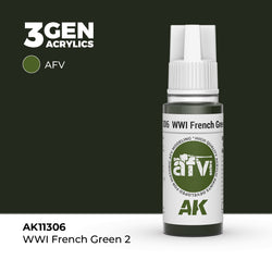 AK Interactive 3Gen Acrylics - WWI French Green 2 - AFV (18ml)