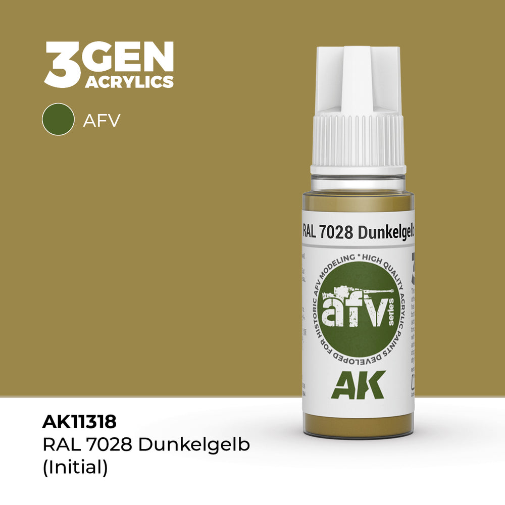 AK Interactive 3Gen Acrylics - RAL 7028 Dunkelgelb (Initial) - AFV (18ml)