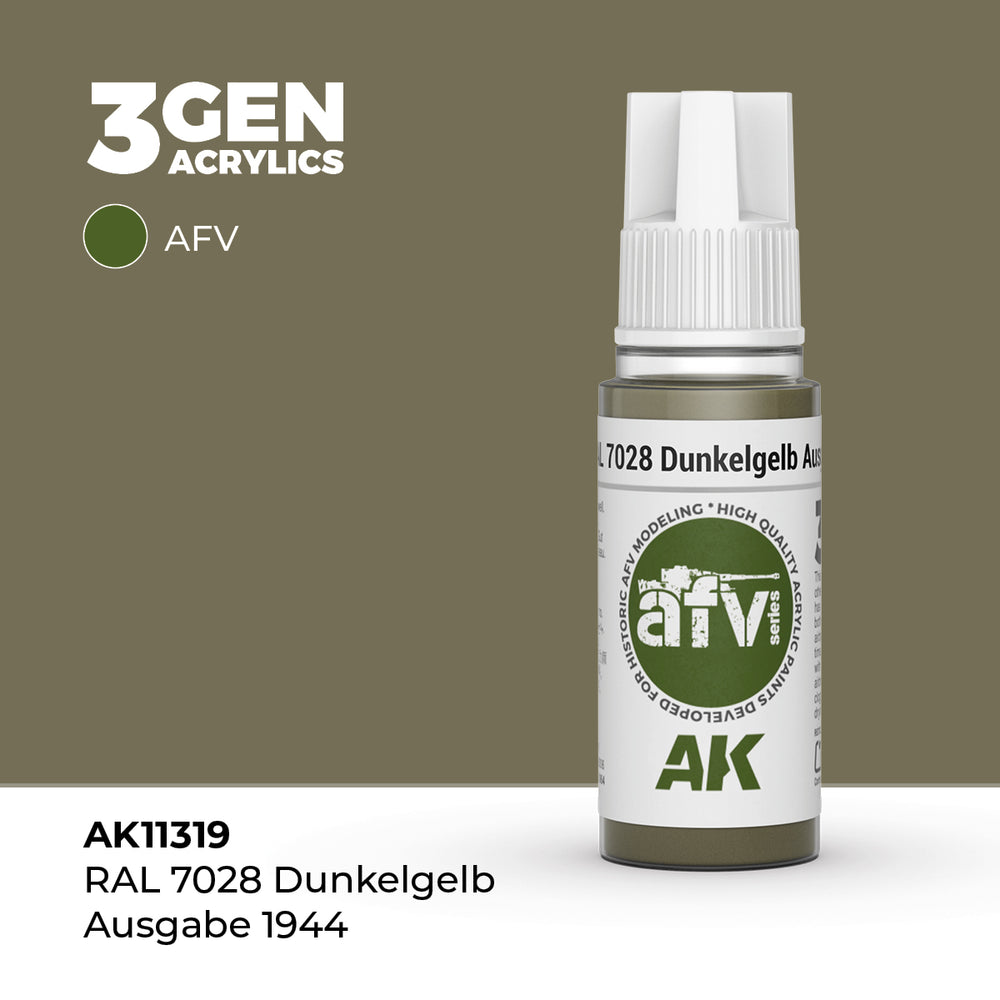 AK Interactive 3Gen Acrylics - RAL 7028 Dunkelgelb Ausgabe 1944 - AFV (18ml)