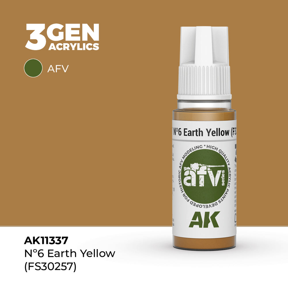 AK Interactive 3Gen Acrylics - Nº6 Earth Yellow (FS 30257) - AFV (18ml)