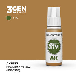 AK Interactive 3Gen Acrylics - Nº6 Earth Yellow (FS 30257) - AFV (18ml)