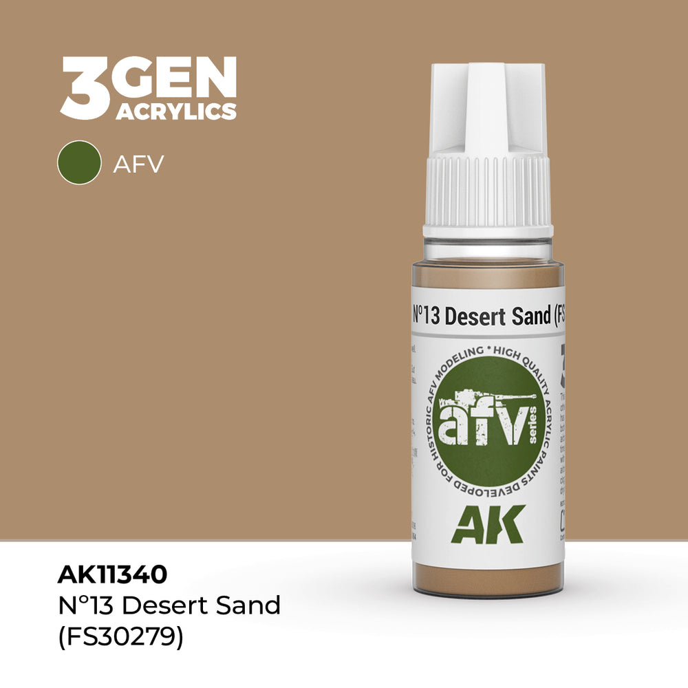 AK Interactive 3Gen Acrylics - Nº13 Desert Sand (FS 30279) - AFV (18ml)