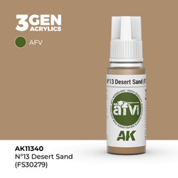 AK Interactive 3Gen Acrylics - Nº13 Desert Sand (FS 30279) - AFV (18ml)