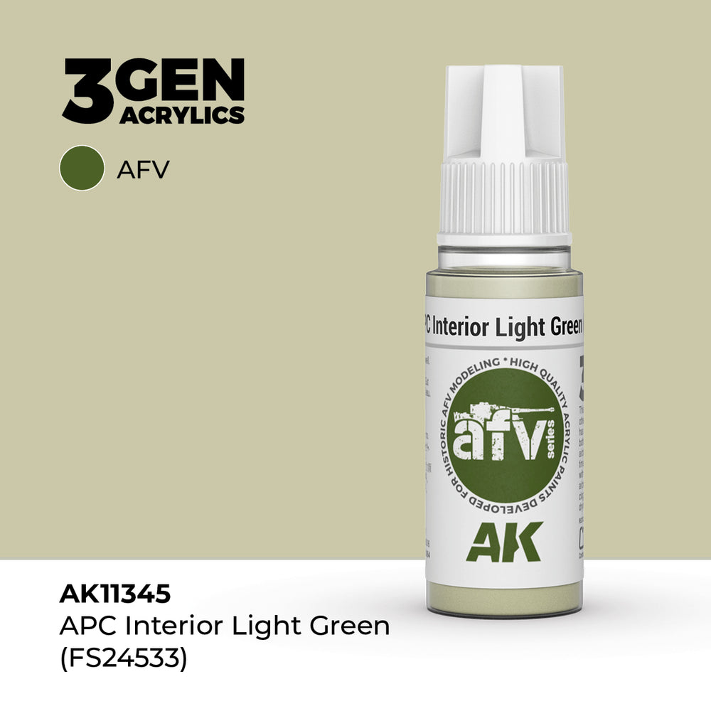 AK Interactive 3Gen Acrylics - Apc Interior Light Green (FS 24533) - AFV (18ml)
