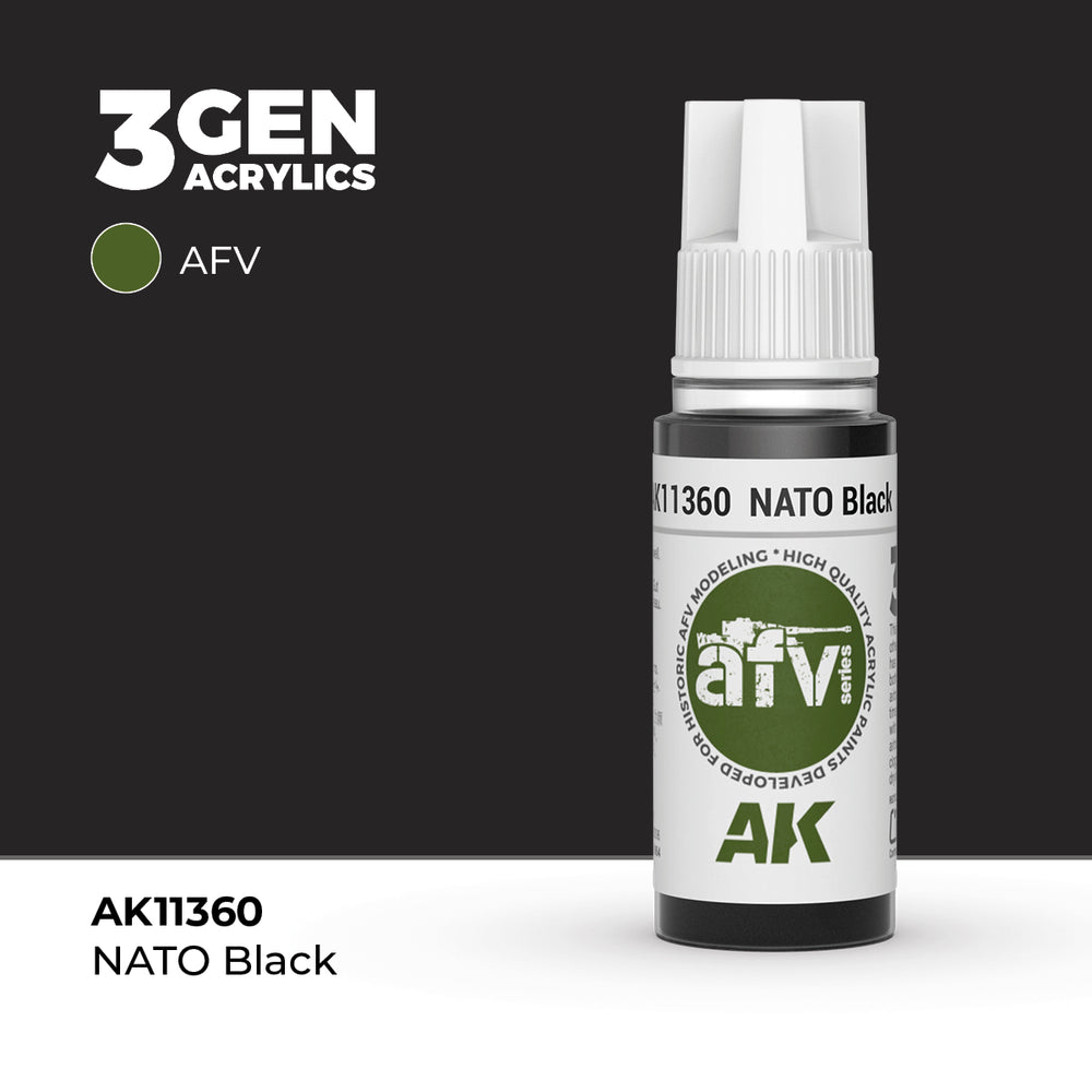 AK Interactive 3Gen Acrylics - NATO Black - AFV (18ml)