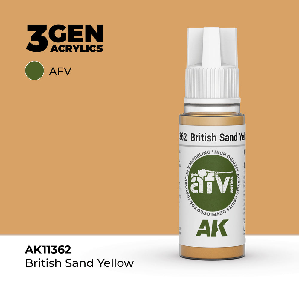 AK Interactive 3Gen Acrylics - British Sand Yellow - AFV (18ml)
