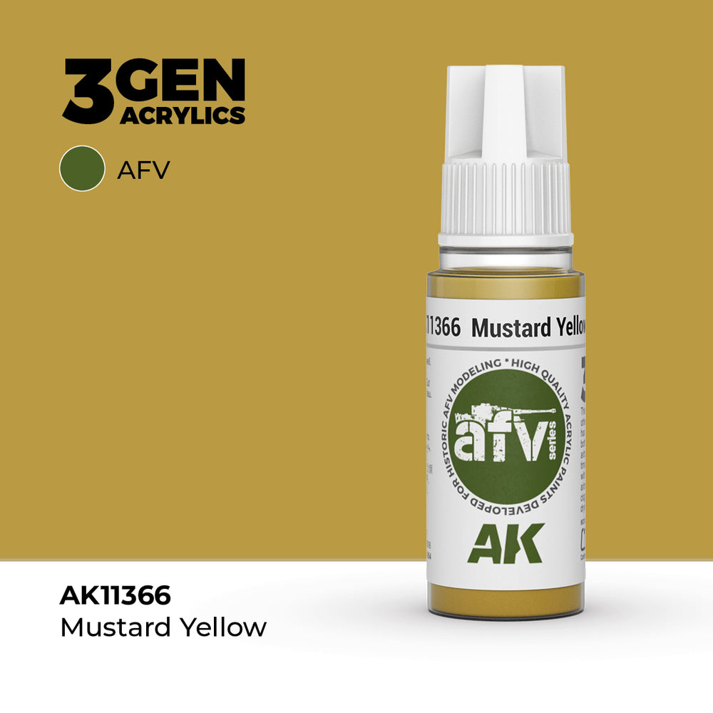 AK Interactive 3Gen Acrylics - Mustard Yellow - AFV (18ml)
