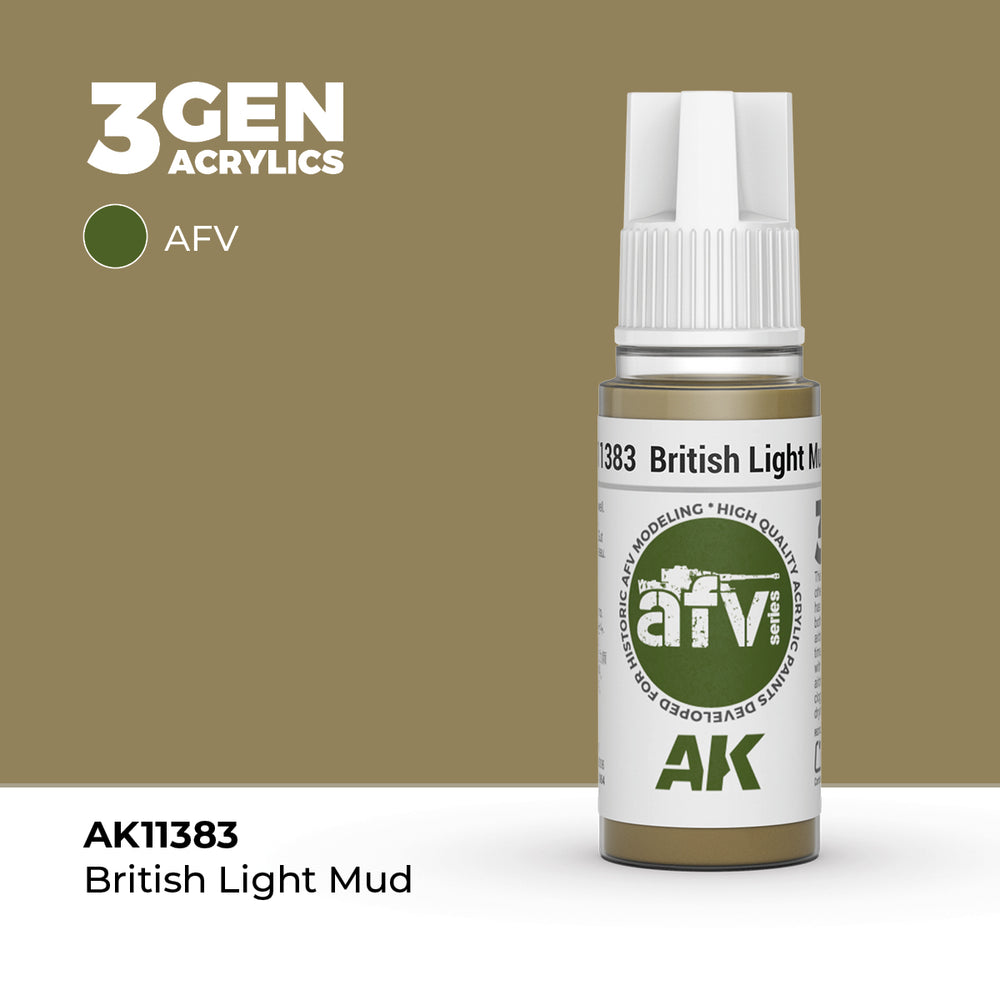 AK Interactive 3Gen Acrylics - British Light Mud - AFV (18ml)
