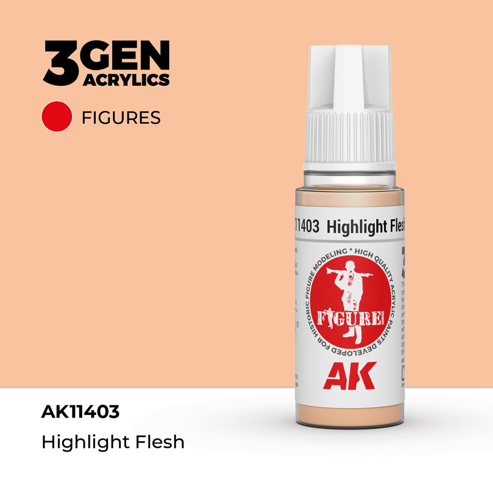 AK Interactive 3Gen Acrylics - Highlight Flesh - Figures (18ml)