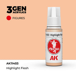AK Interactive 3Gen Acrylics - Highlight Flesh - Figures (18ml)