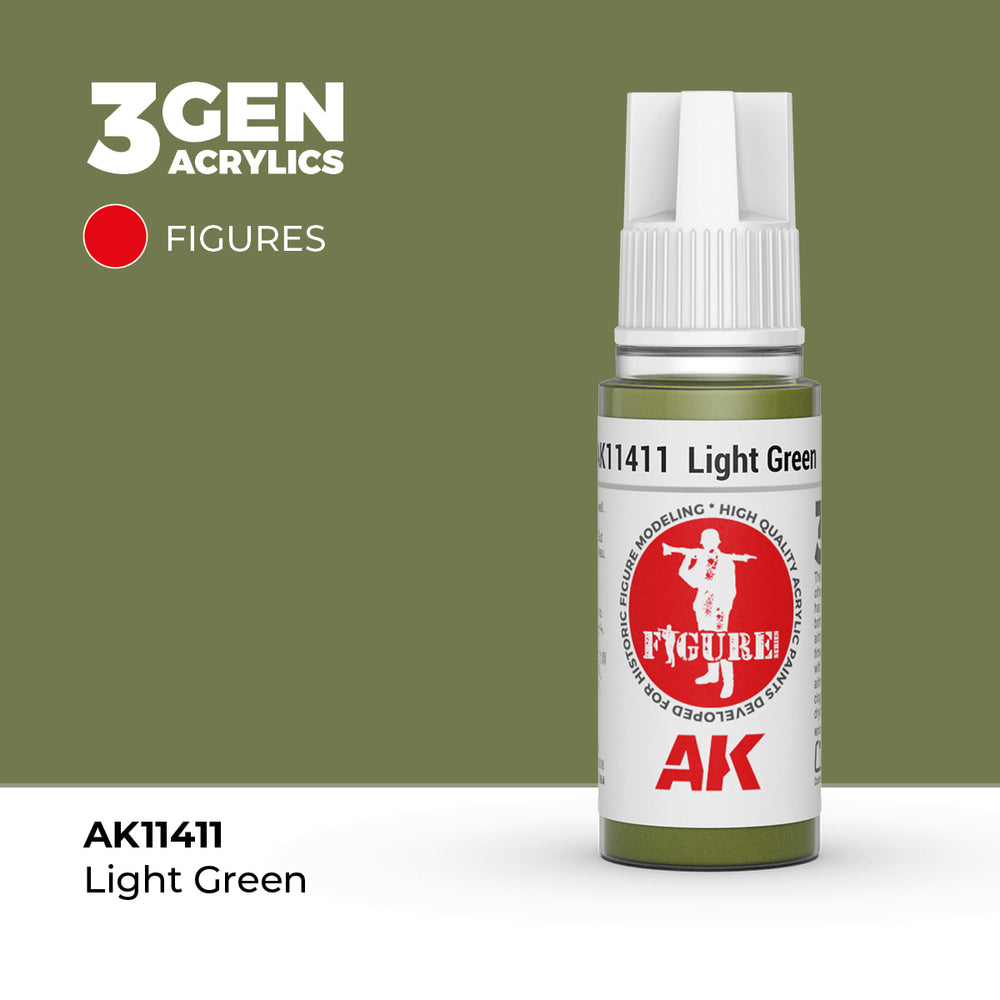 AK Interactive 3Gen Acrylics - Light Green - Figures (18ml)