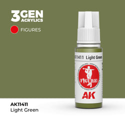 AK Interactive 3Gen Acrylics - Light Green - Figures (18ml)