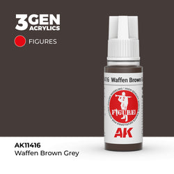 AK Interactive 3Gen Acrylics - Waffen Brown Grey - Figures (18ml)