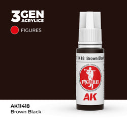 AK Interactive 3Gen Acrylics - Brown Black - Figures (18ml)