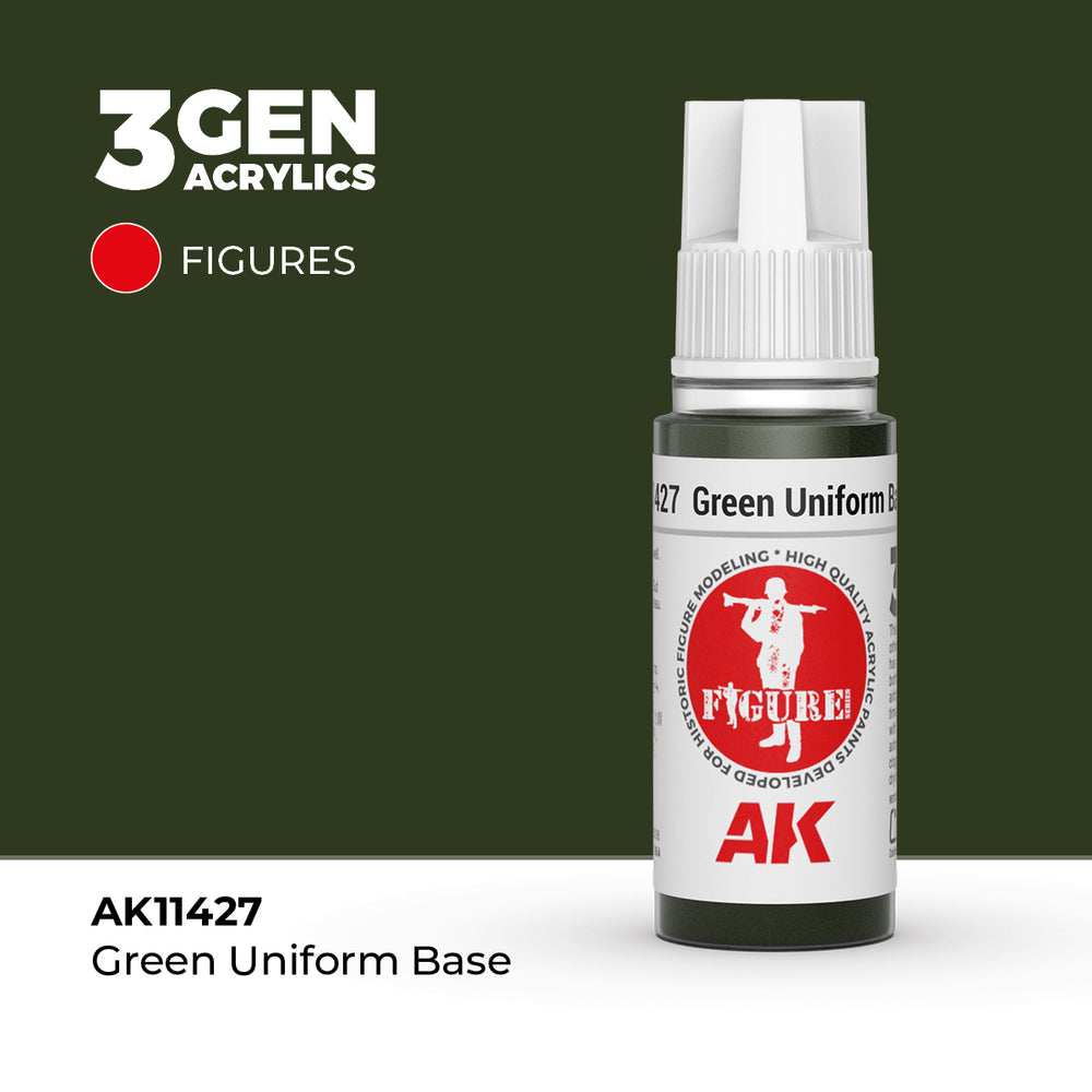 AK Interactive 3Gen Acrylics - Green Uniform Base - Figures (18ml)