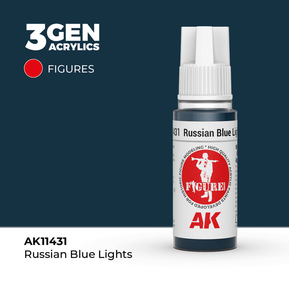 AK Interactive 3Gen Acrylics - Russian Blue Lights - Figures (18ml)