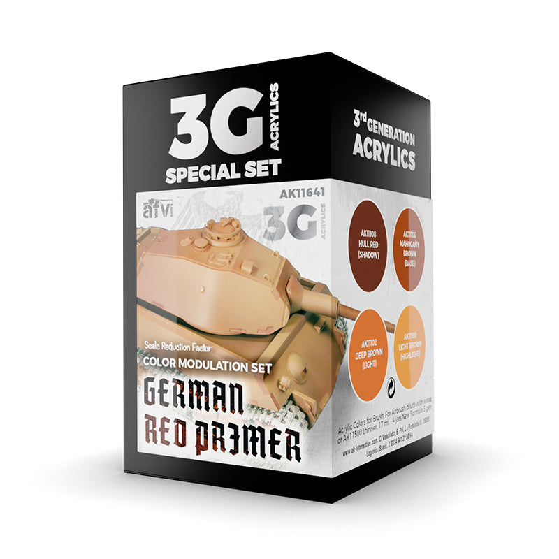 AK Interactive 3Gen Acrylics - German Red Primer Modulation Set