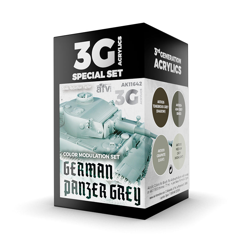 AK Interactive 3Gen Acrylics - German Panzer Grey Modulation Set